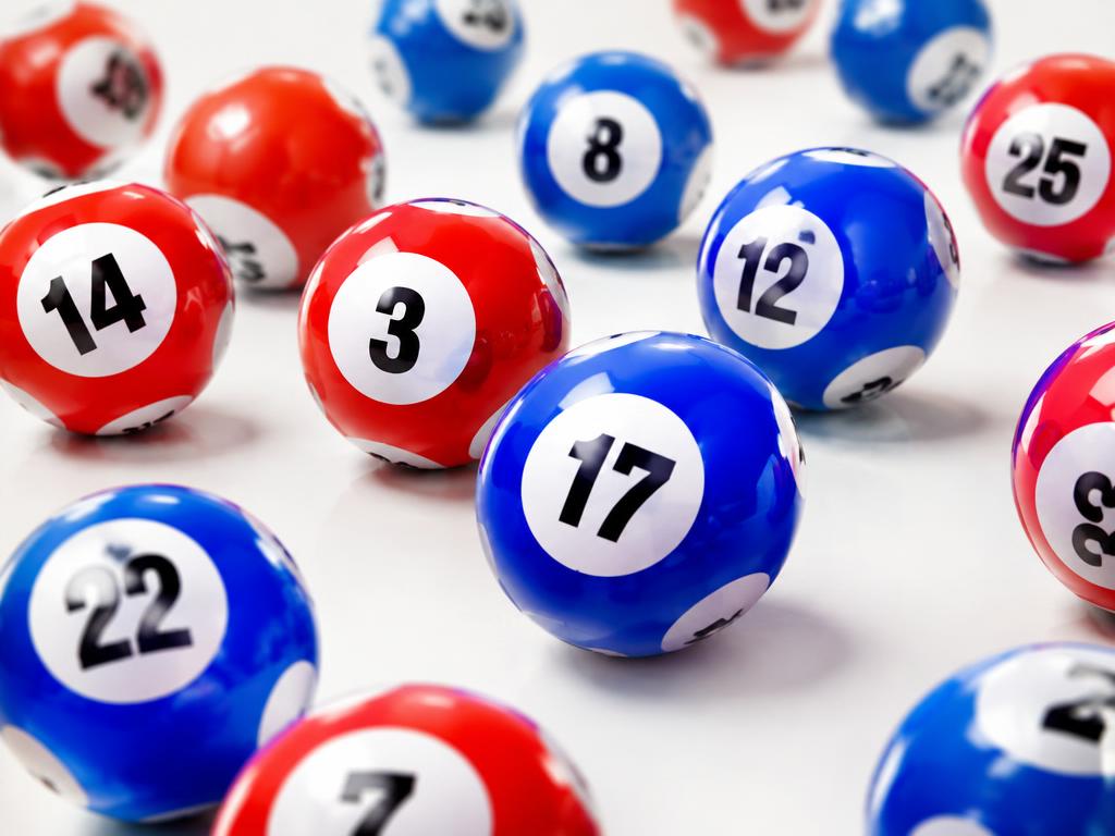 Red and blue lottery balls